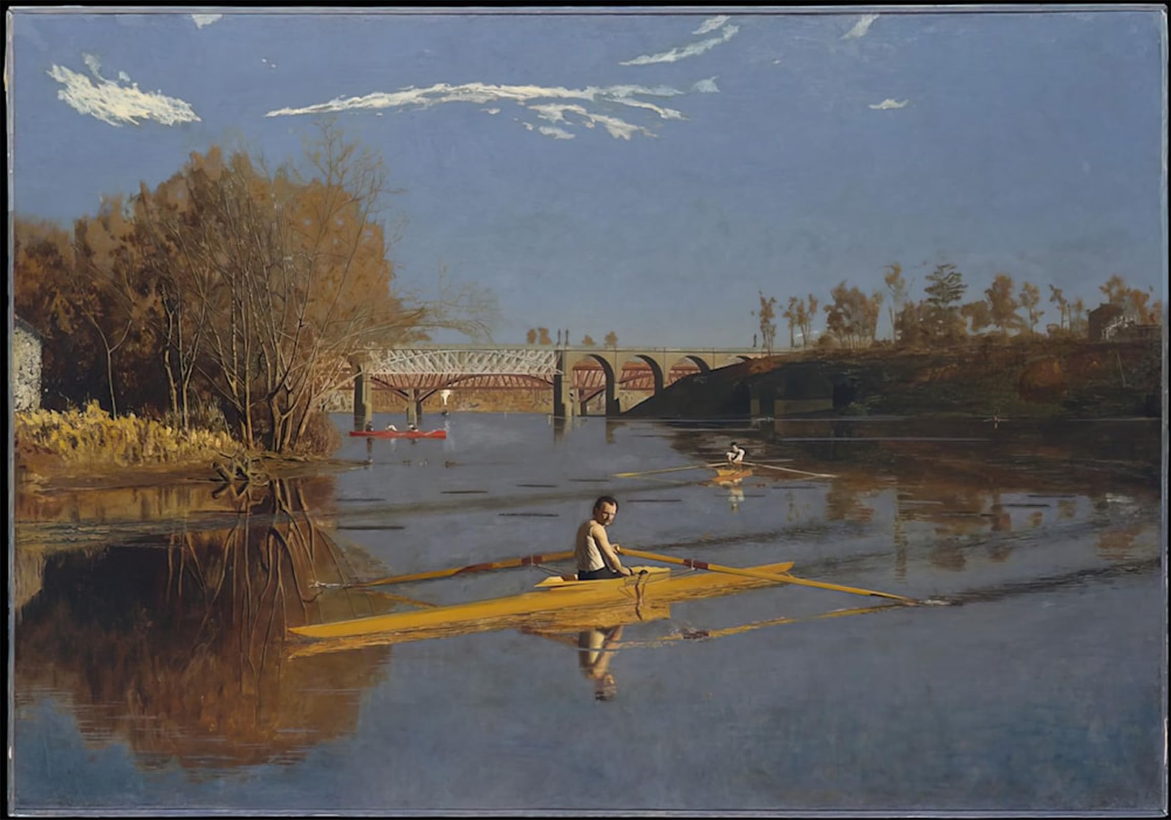 SERENDIPITP Aesthetic Poster Photo Wall Print Retro Picture the Single Sculls by Thomas Eakins Modern Wall Artwork for Home Decor 60x90cm
