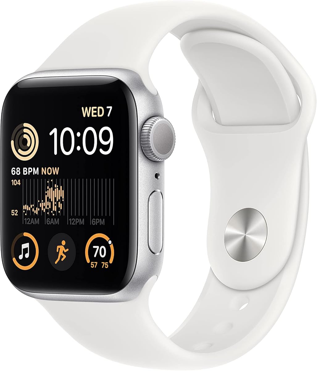 Apple Watch SE (2nd Gen) [GPS, 40mm] - Silver Aluminum Case with White Sport Band, S/M (Renewed Premium) : Electronics