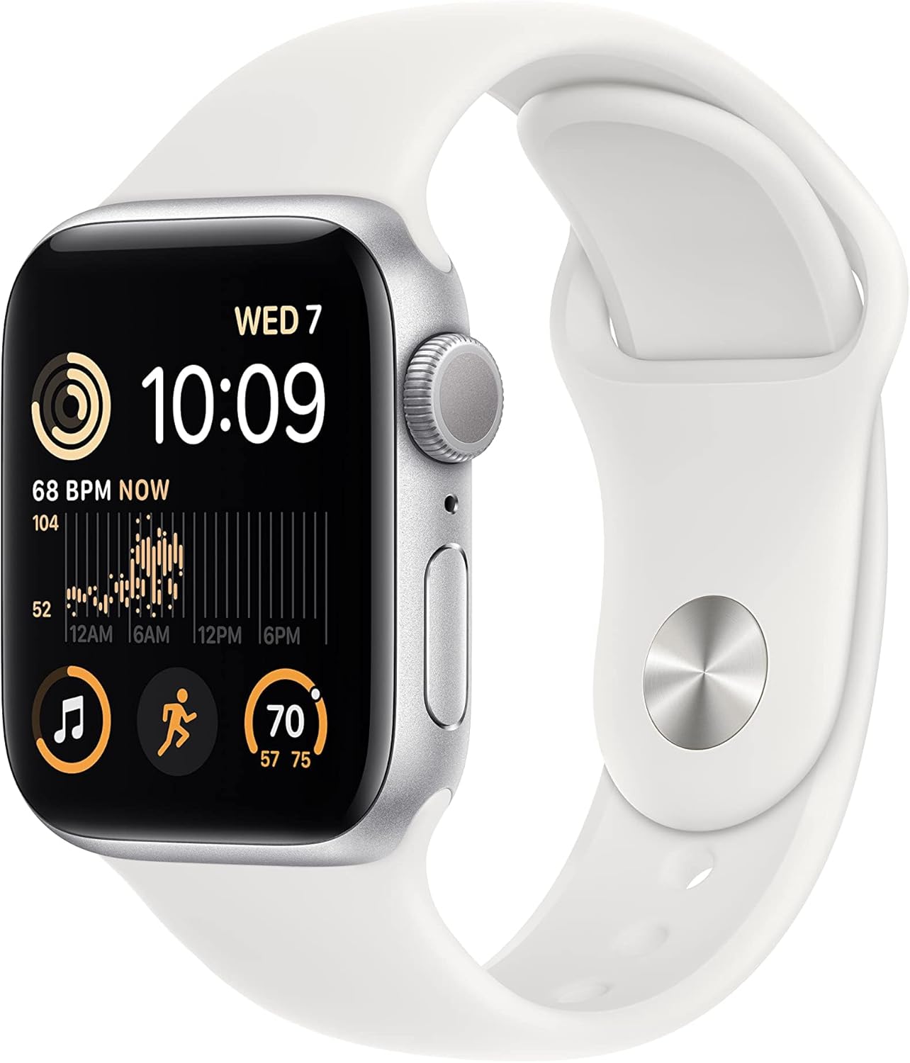 Apple Watch SE (2nd Gen) [GPS, 40mm] - Silver Aluminum Case with White Sport Band, S/M (Renewed Premium) - Amazon product rated Grade D