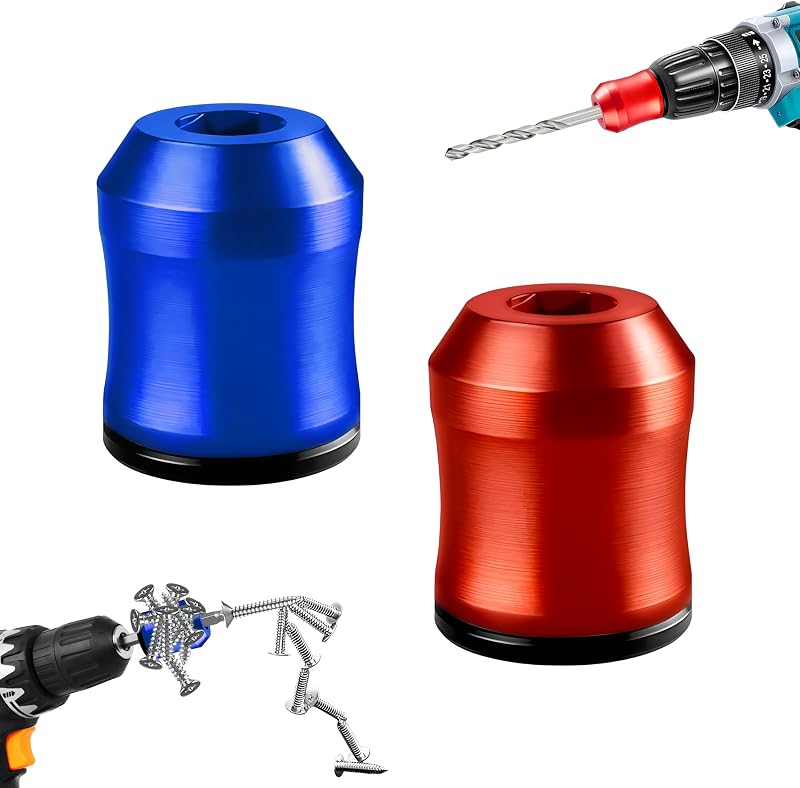 Anel Magnético para Parafusos BADAO com Encaixe Sextavado de 6,35 mm, Removível, para Bits e Furadeiras, Kit com 2 peças