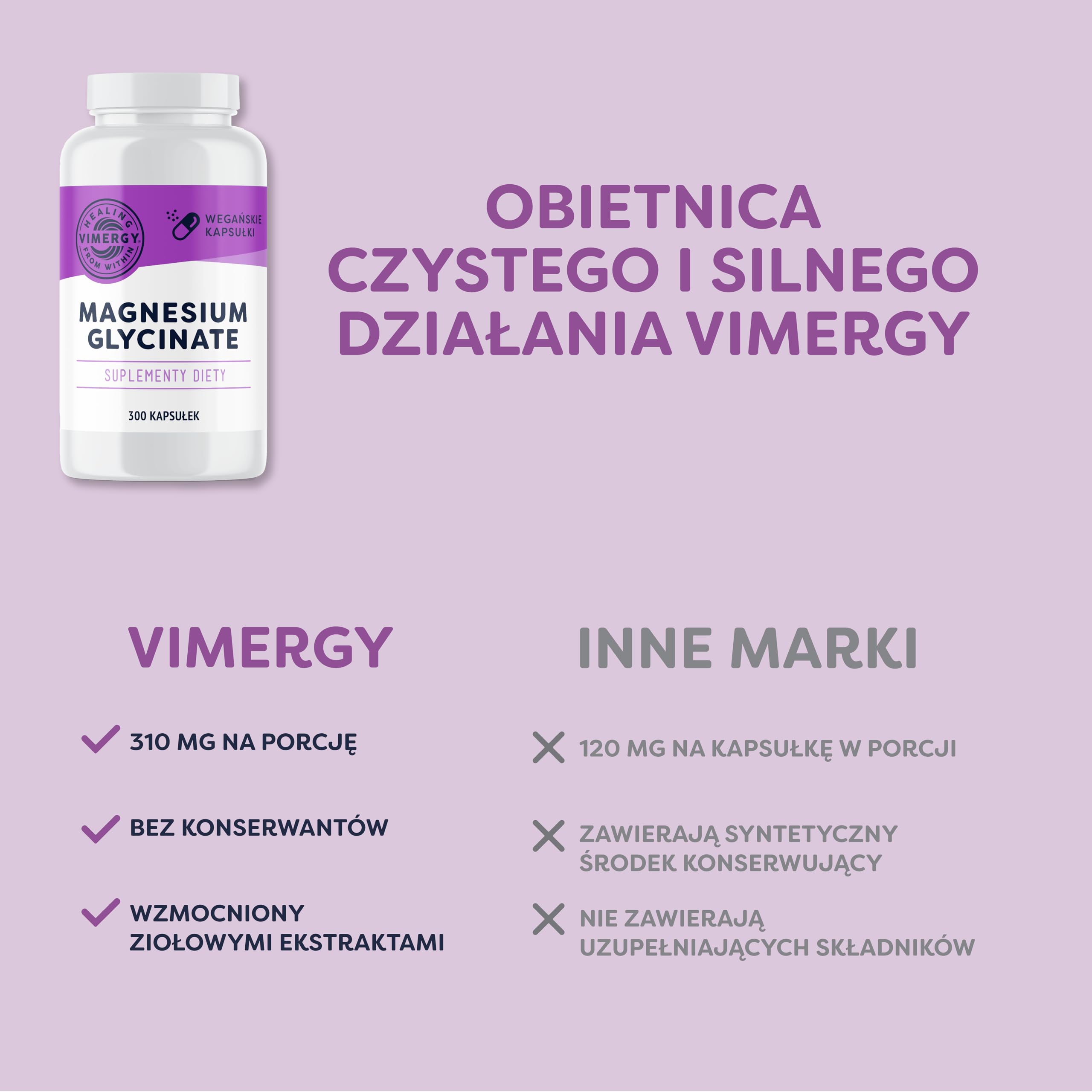 Vimergy Glicynian Magnezu Suplement Mineralny – 150 Porcji – Wspomaga Energię i Zmniejsza Zmęczenie – Suplement Magnezu Przyjazny dla Brzucha – Kurkuma i Imbir – Bezglutenowy, Bez GMO – Keto/Paleo