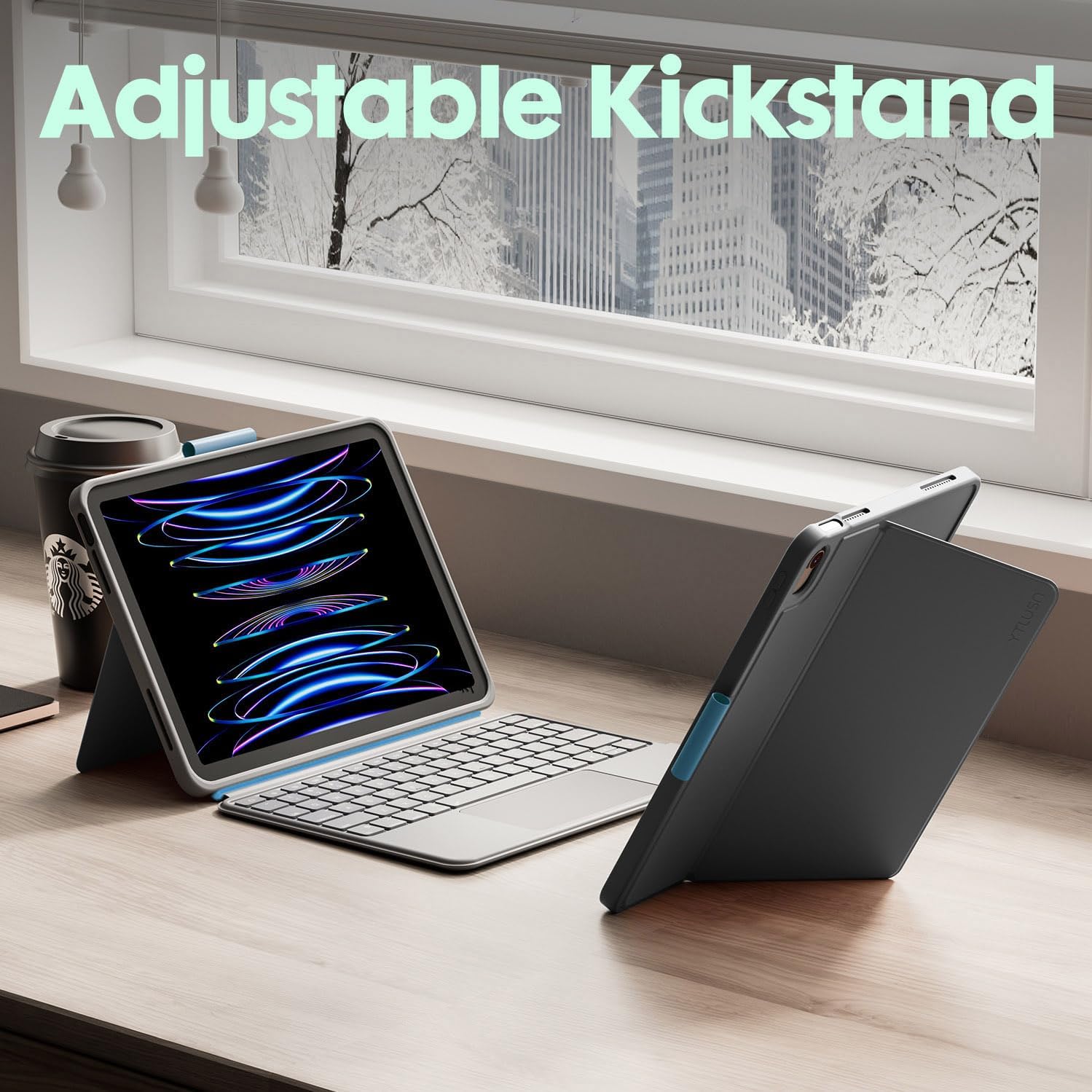 Wireless Keyboard Case for iPad 10th Generation, Bluetooth Wireless Detachable Magnetic Stand Rechargeable Keyboard with Folio Slim Compact Removable Cover with Trackpad, Backlit Keys - Image 7