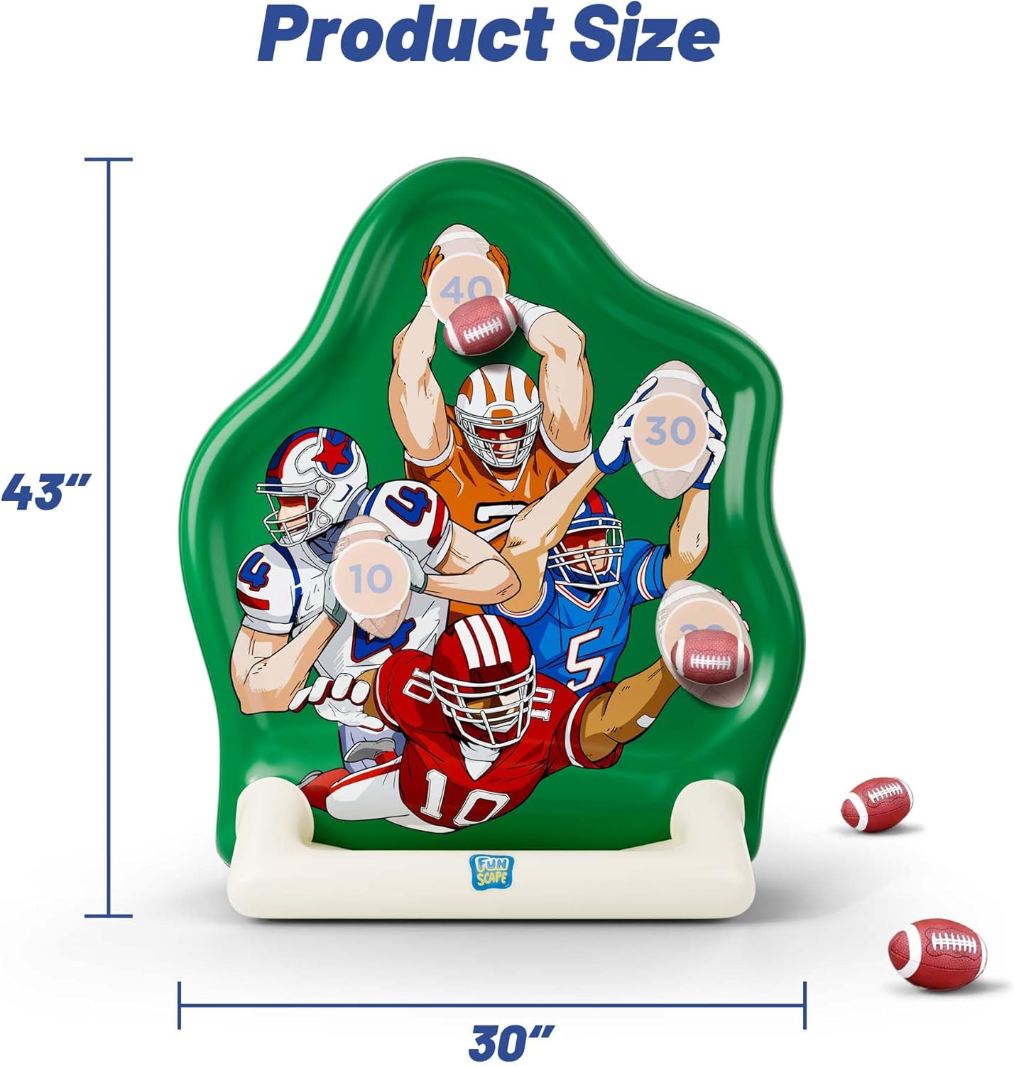 Funscape Kids Fun Pool Toys, Inflatable Football Toss Target Game, Swimming Pool Floats, Beach Yard Outdoor Water Play, Summer Party Birthday Sport Gift 3 4 5 6 7 8 9 12 Yrs Boy Girl Teen