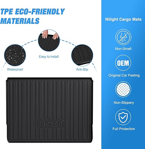 Miniatura 10 de Nilight Alfombrillas TPE para Ford Bronco Sport de 4 puertas 2021 2022 2023, revestimientos de suelo resistentes para todo tipo de clima