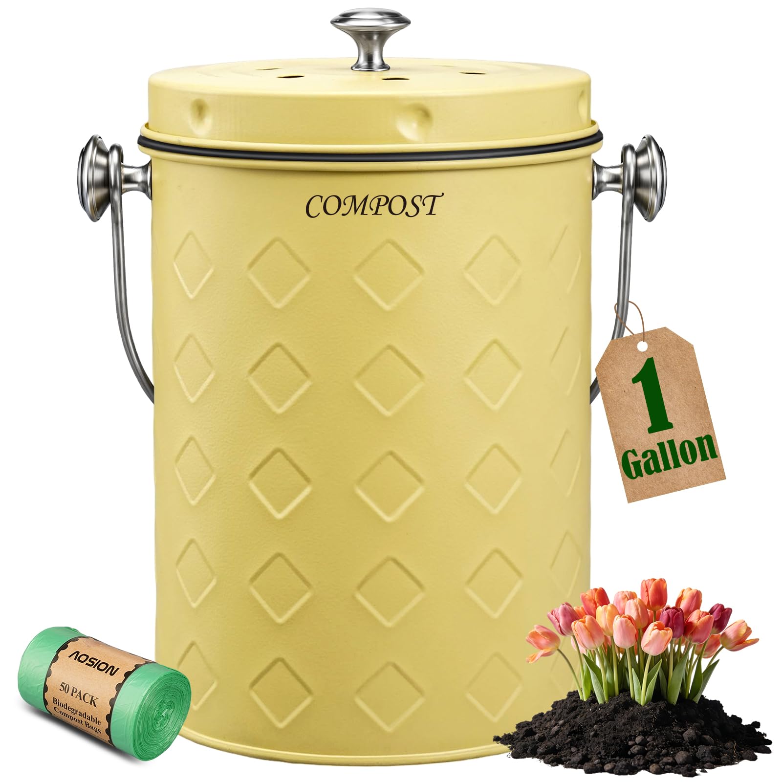 AOSION Countertop Compost Bin Kitchen