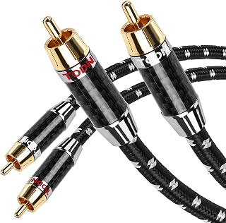 HiFi RCA to RCA Audio Cables Audiophile with OFC Core for Subwoofer, Phono, Amplifiers, Speakers(6.5ft/2m, 1 Pair)