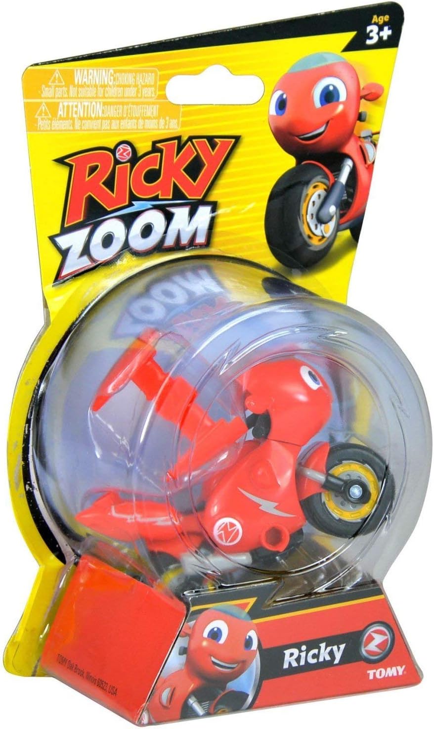 TOMY Ricky Zoom Toy Motorcycle – 3-inch Action Figure – Free-Wheeling, Free Standing Toy Bike for Preschool Play