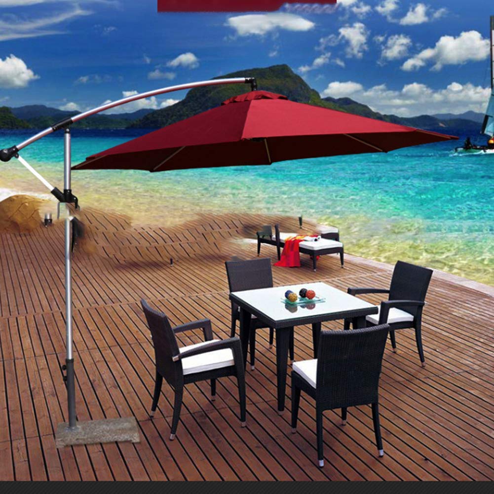 Parasol ogrodowy, duży wodoodporny Parasol o długości 2,7 m, wspornik wiszący z 8 żebrami Patio Parasol zewnętrzny Parasolka przeciwsłoneczna chroniąca przed słońcem