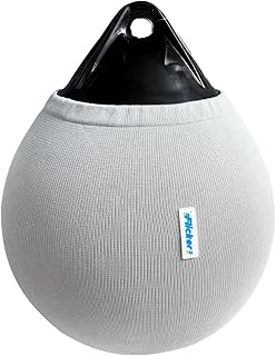 Boat Fender Cover for Round Buoy – Stretchable Knit Sleeve with Drawstring for Dock Bumper Ball, Fits Yacht Sailboat (21.7in*ø17.3in/55cm*ø44cm)