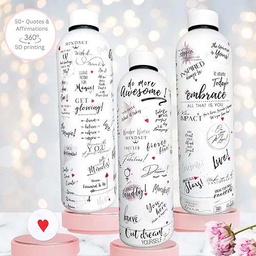 Miniatura 4 de Botella de agua motivacional de 24 onzas  Be Unstoppable, acero inoxidable, botella de afirmación, regalo positivo para mujeres, jefa, vasos