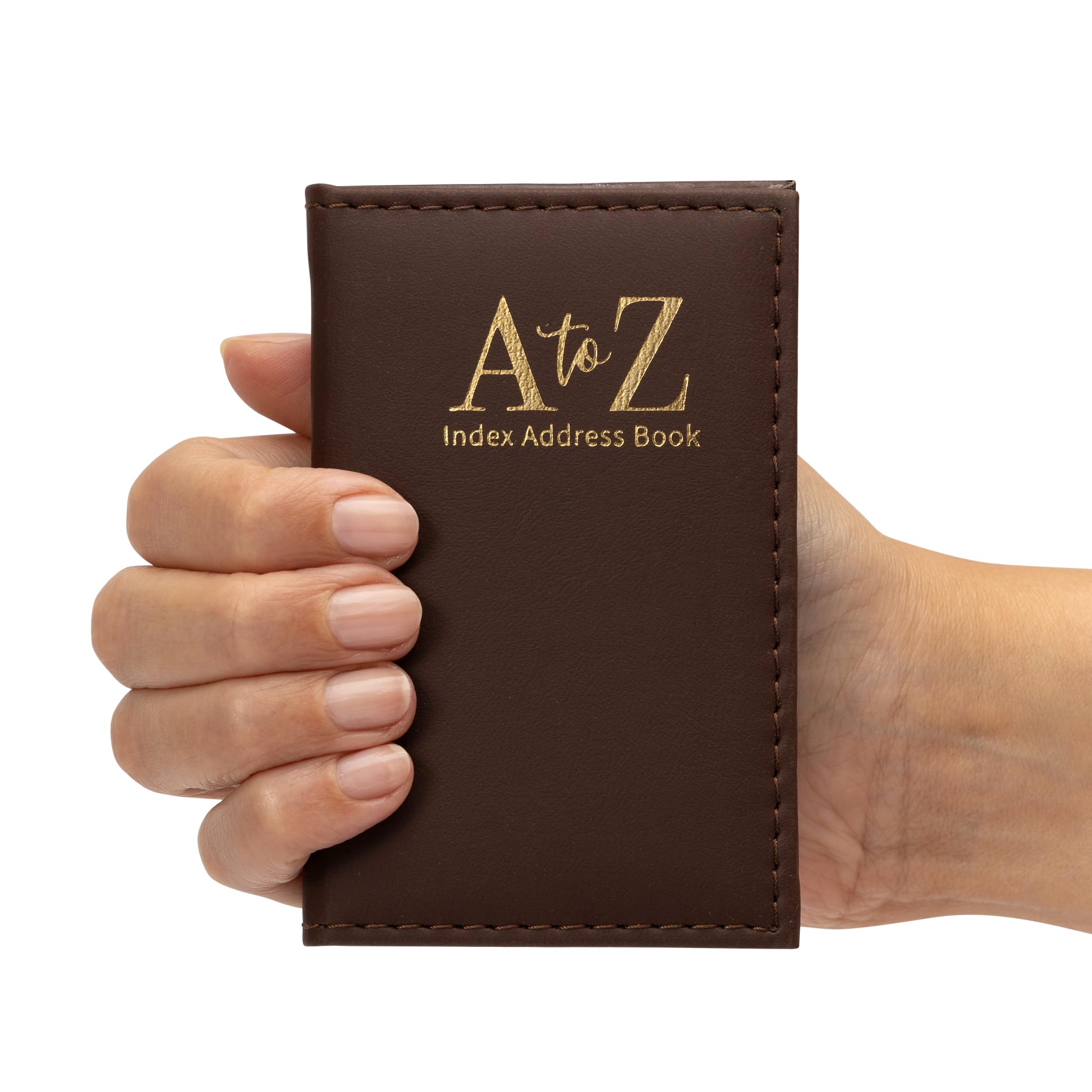 Evelay Carnet d'adresses similicuir exécutive rembourrée A-Z Marron