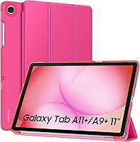 Vista 24 de MoKo Funda para Galaxy Tab A9+/A9 Plus de 11 pulgadas 2023, Funda Protectora Inteligente Delgada con Soporte y Carcasa Trasera Translúcida de PC