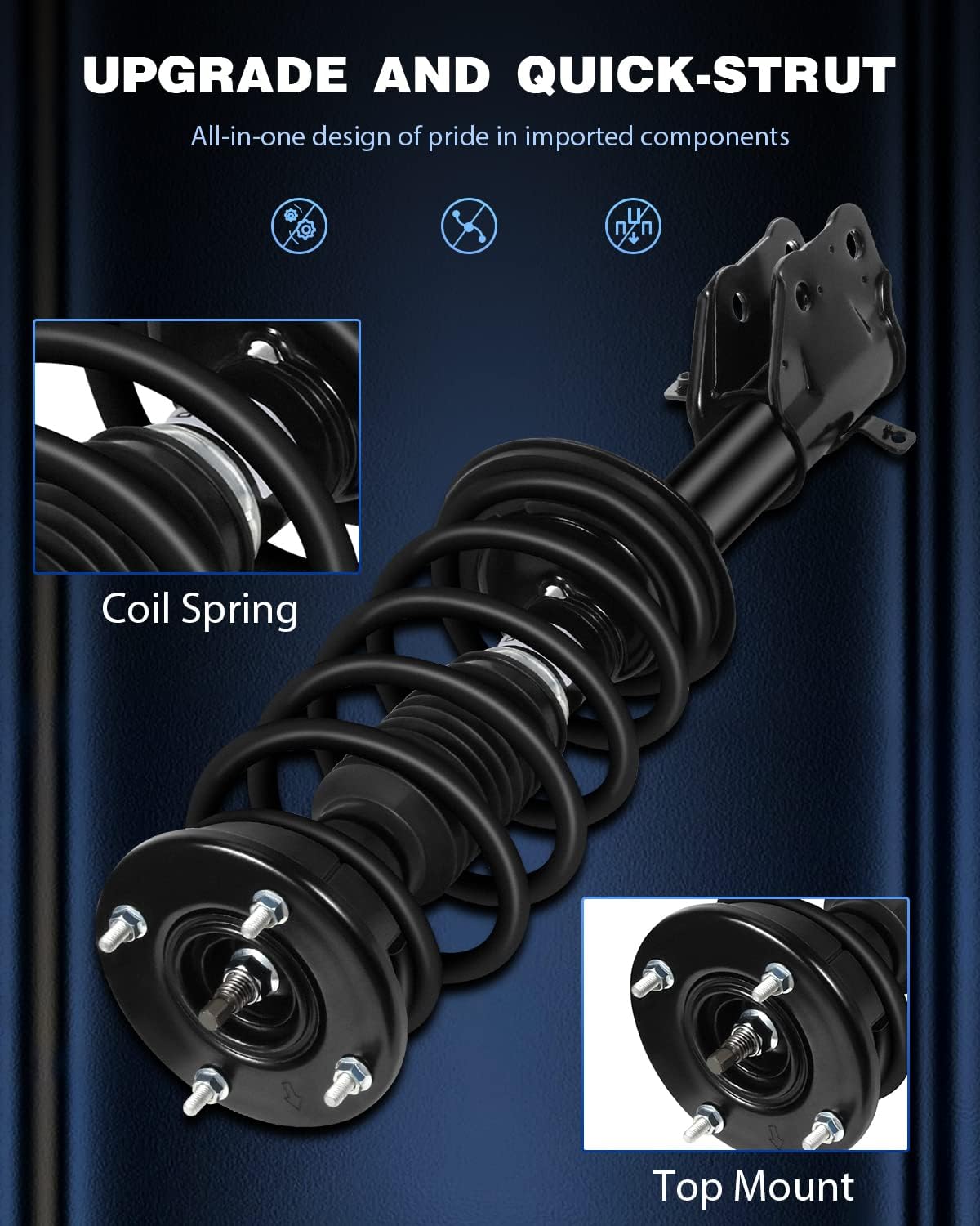 ECCPP Complete Struts Spring Assembly Front Struts Shock Absorber Fit for 2007-2010 for Ford Edge,2007-2010 for Lincoln MKX