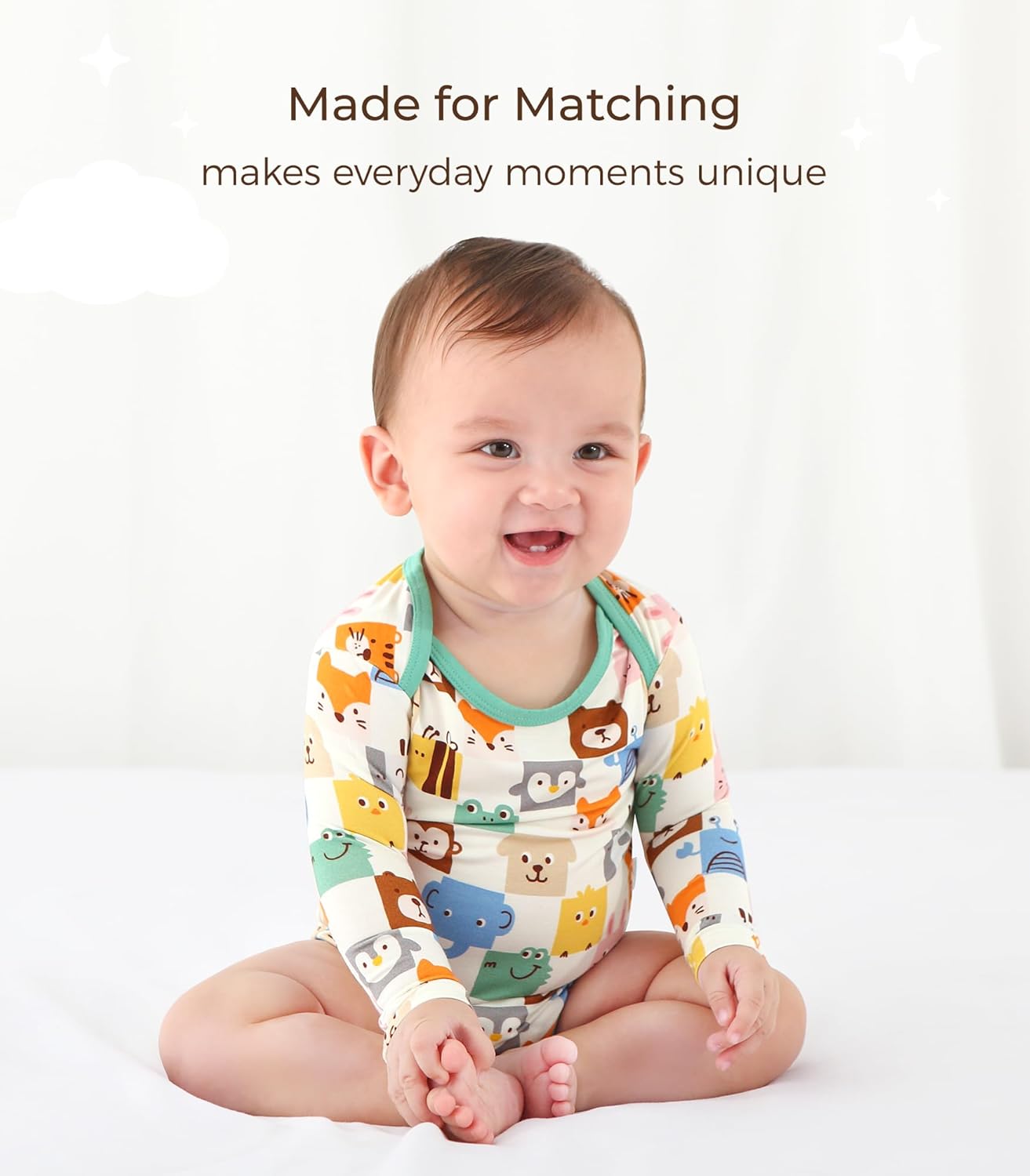 Baby Viscose from Bamboo Bodysuit for Boys Girls Long Sleeve Romper Soft Outfits for Infant One-Piece Cute Clothes