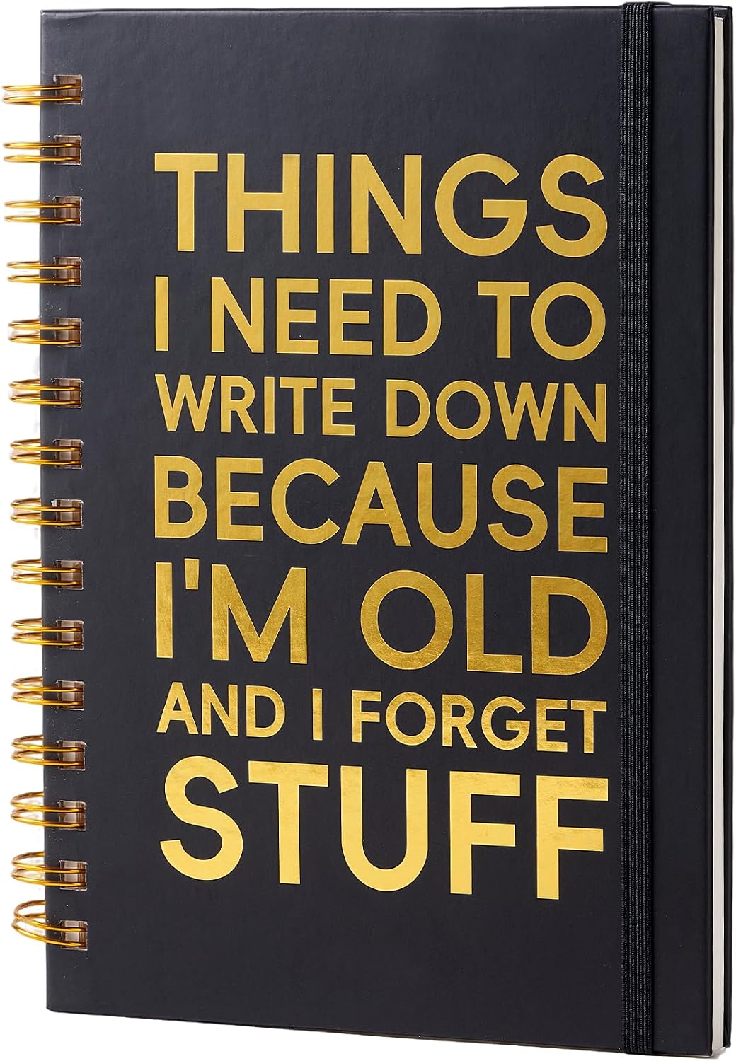 Funny Spiral Notebooks for Seniors | Gag Gifts for Co-workers,Friends and Family | Retirement Gifts or Stocking Stuffer for Men and Women–160 Pages (Black)