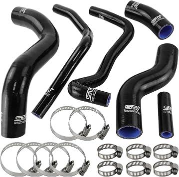 Radiator Coolant Heater Silicone Hose Compatible with Subaru BRZ Scion FR-S Toyota GT86 2013-2019 Black with Clamps