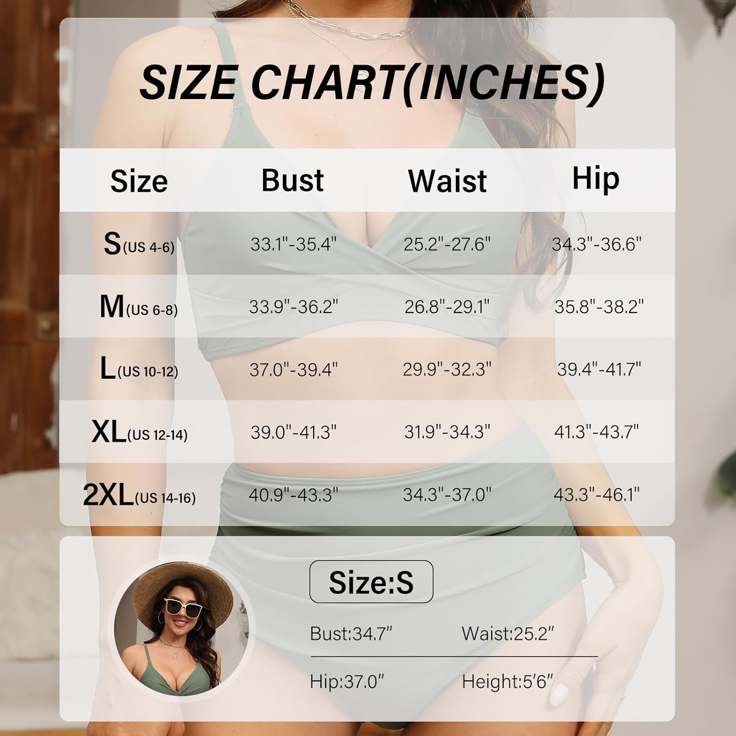 Women's High Waisted Bikini Set Push Up V Neck Ruched Bottom Stylish Two Piece Swimsuit Bathing Suit - Image 7