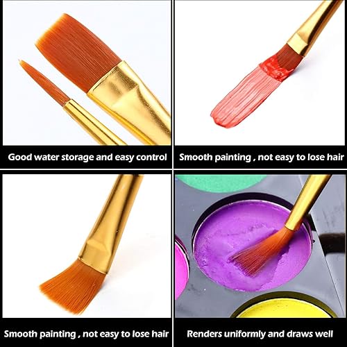 Miniatura 7 de Juego de pinceles de pintura acrílica, (20 paquetes200 unidades), cepillos de pelo de nailon para óleo y acuarela, juego perfecto de pintura