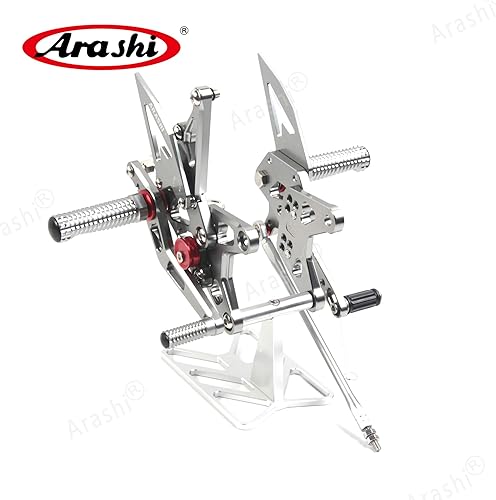 Miniatura 142 de Arashi reposapiés para motocicleta, accesorios ajustables, juego de reposapiés traseros Negro