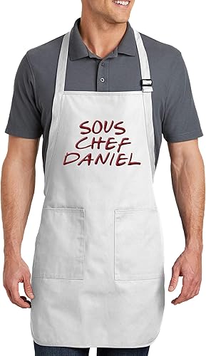 Miniatura 4 de Delantales bordados personalizados para mujeres y hombres, añade tu texto de chef para parrilla de cocina, delantal personalizado