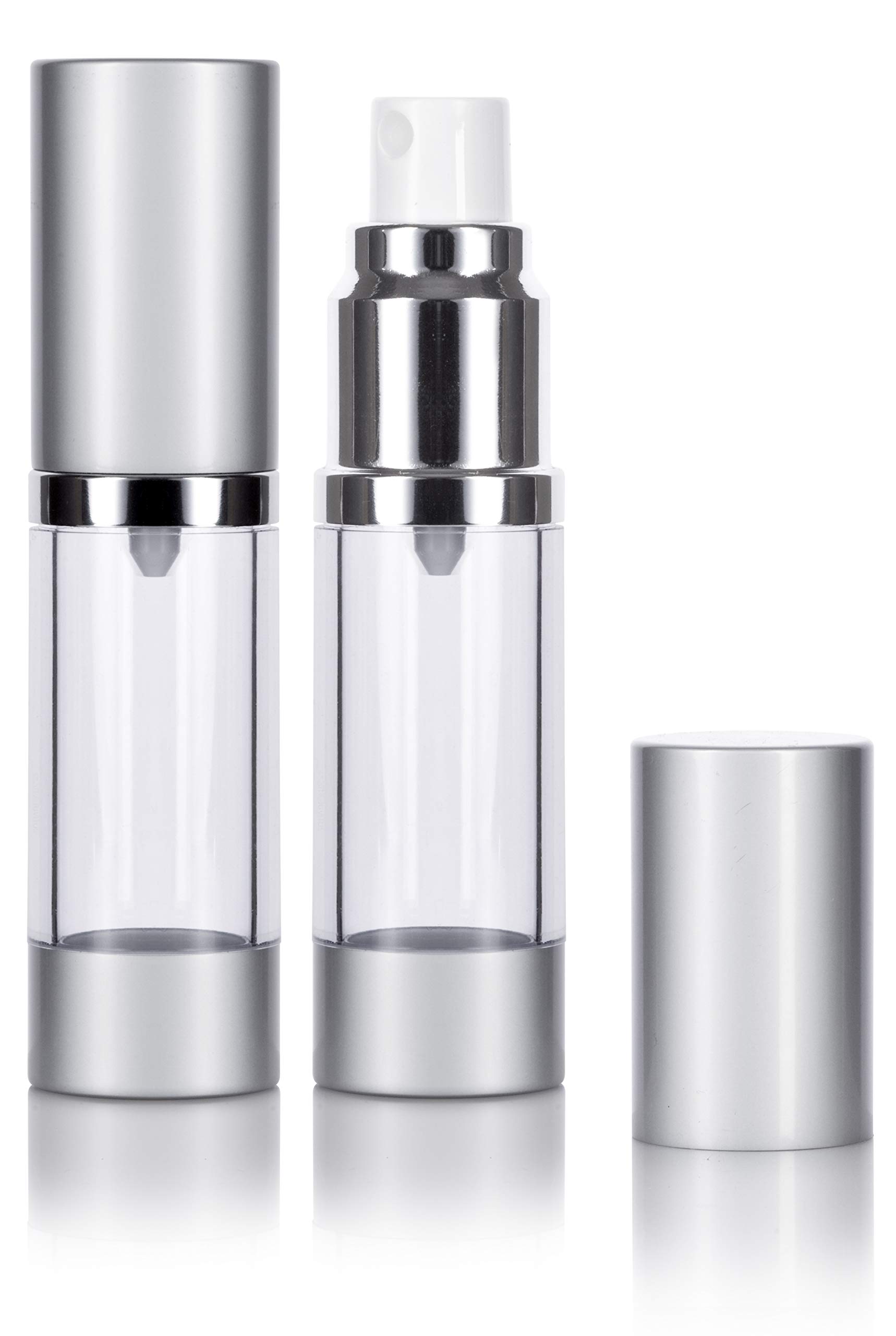 Flacon vaporisateur airless rechargeable anti-fuite avec son sac de voyage