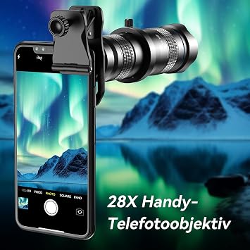 Apexel HD Cell Phone Lens-28X Telephoto Lens with Shutter for iPhone Samsung,Huawei,Xiaomi,Android Smartphone,Monocular Telescope