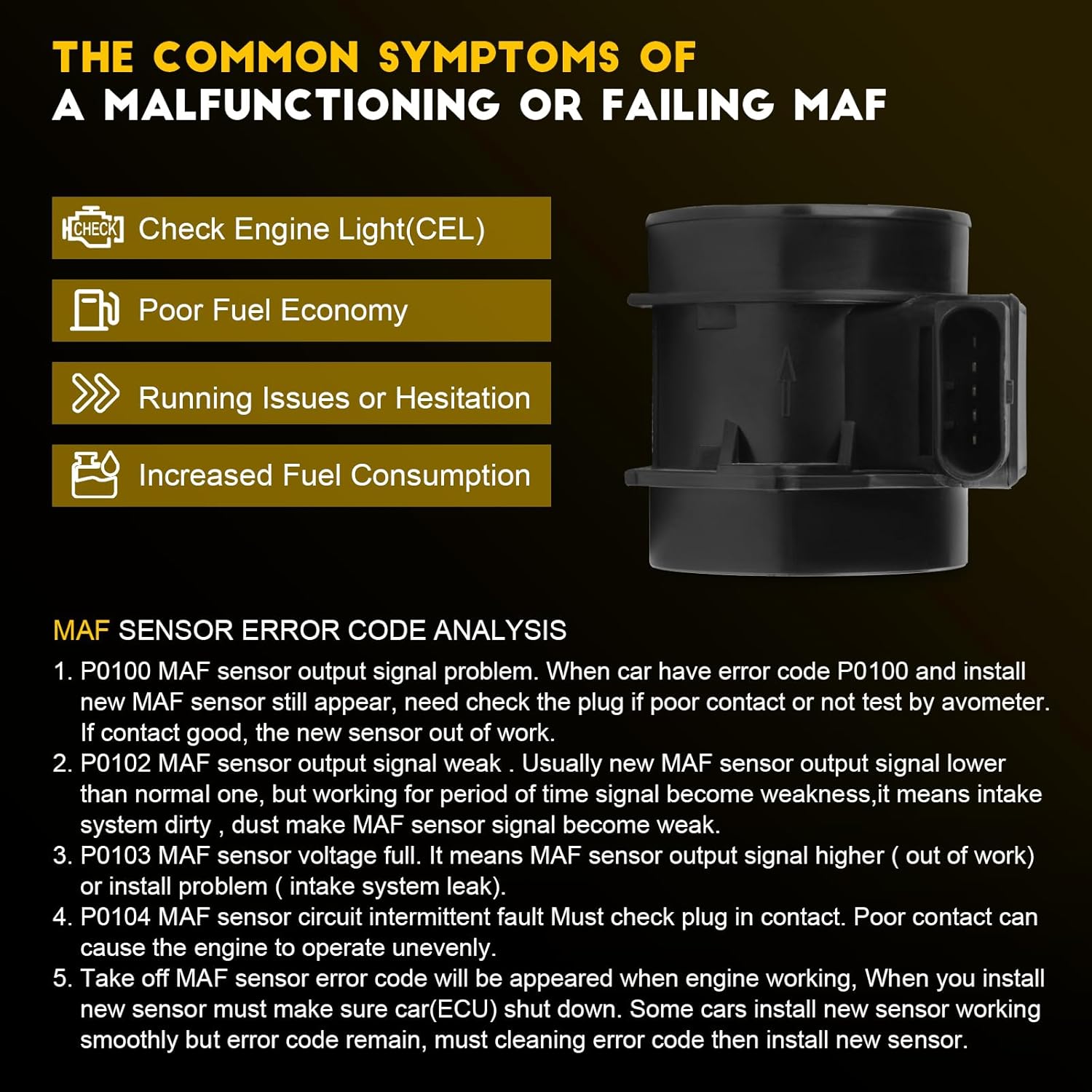 OCPTY Mass Air Flow Sensor Fits for Dodge Attitude 2006-2007 Hyundai Elantra 2003-2010 Hyundai Tucson 2005-2009 Kia Optima 2006-2009 Kia Spectra 2004-2009 2816425000