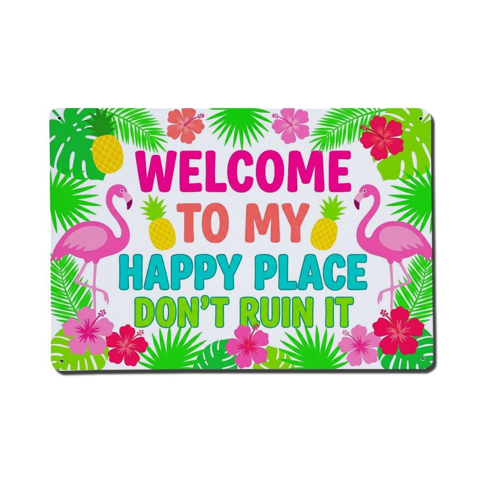 Flamingo Tropical Poolside Humor Metal Tin Sign Plaque Wall Decor for Cafe, Club Bar, Office, Home Garden Metal Poster 8x12Inch