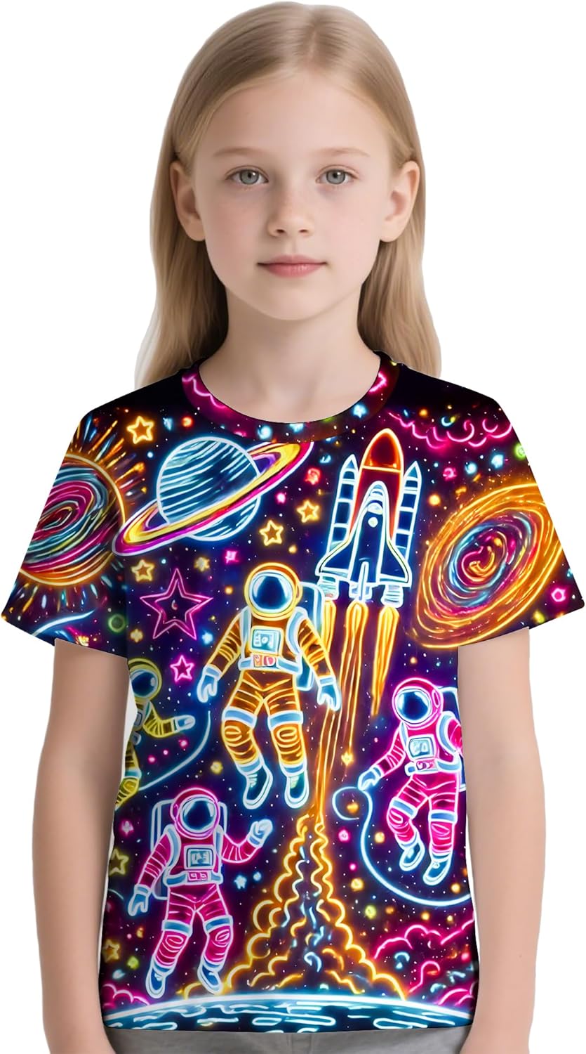 Kids Tie Dye T-Shirt,Children Hippies Senior Tie Dye Tee Tshirt for Boys Girls - Image 3