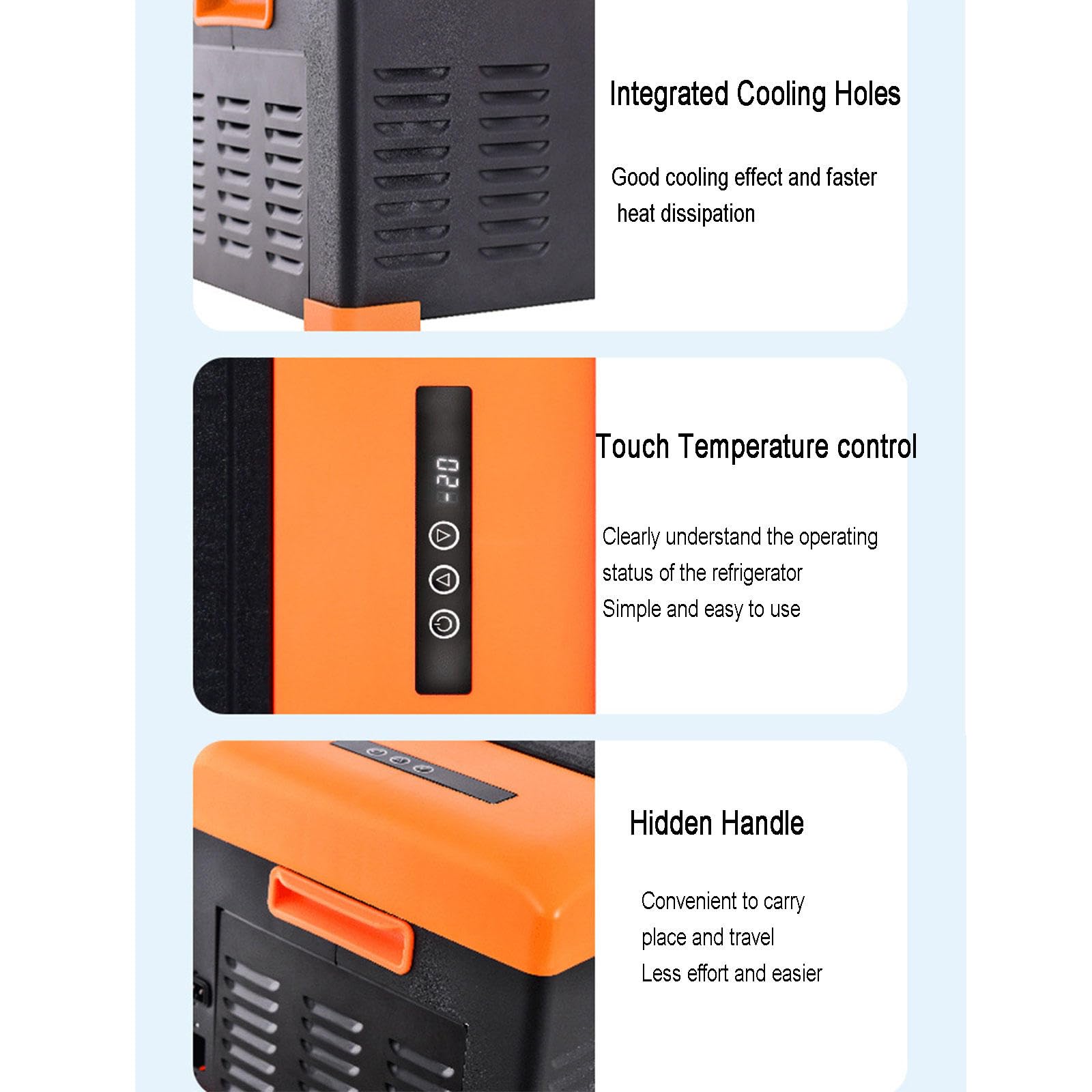 Refrigerador para AutomóVil de 12/24 V, Refrigerador para AutomóVil de 20 L, Congelador PortáTil Refrigerador Compresor EléCtrico para VehíCulos Viaje para Acampar Al Aire Libre