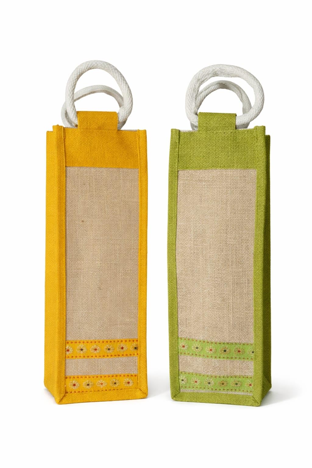 Jute Wine Bottle Carrier Bag - Stylish & Reusable -8 Jute Wine Bottle Carrier Bag - Stylish & Reusable -8