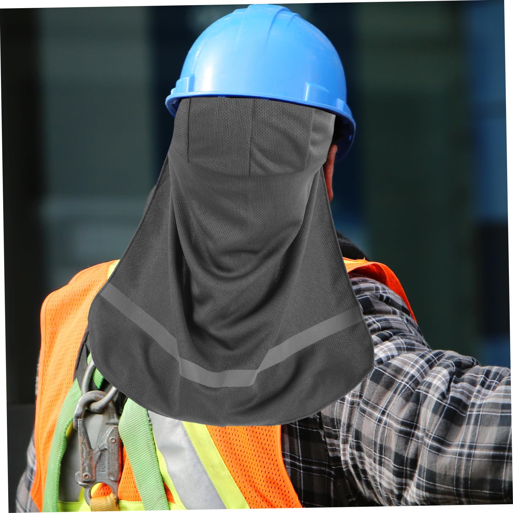 Sonnenhut Sonnennackenschutz Schweiß Uv -Maske - Sonnenschutz Rand Schutzhelm Sonnenschutz Reflektierend Sonnenvisorhalsschild Visier Schatten Bands Stoff Dark Grey