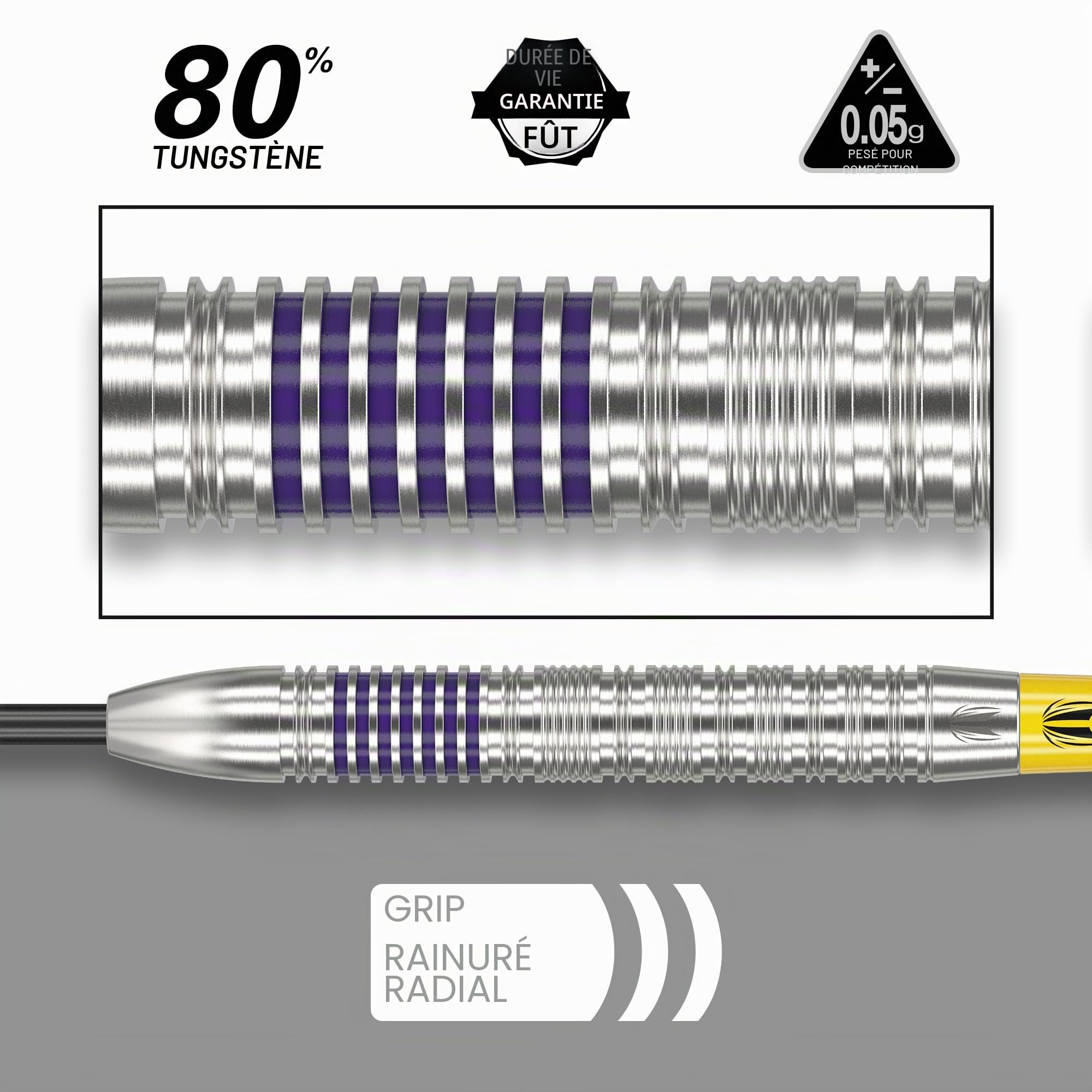 Target Darts Luke Littler 80% Jeu de fléchettes à Pointe en Acier Tungstène, 21G/22G/23G | Kit D'accessoires Professionnels pour Fléchettes, Tiges Pro Grip, Ailettes Pro Ultra, Étui pour Fléchettes
