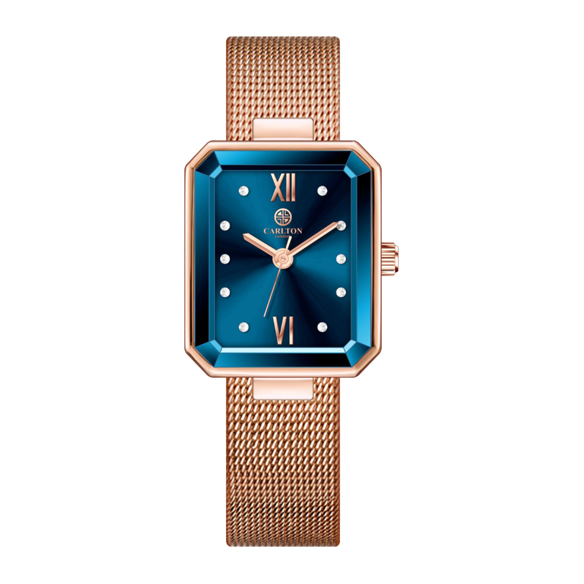 Brixton Women Stainless Steel Analog Watch | Gold-Blue Waterproof Watches for Women Girls Ladies | Fashionable Trendy Quartz Movement Wrist Watch - CLRGMBLU-image-45