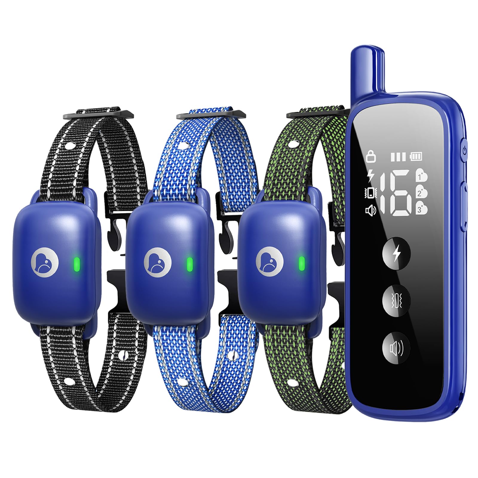 Aikko Dog Shock Collar with Remote - IPX7 Waterproof, 3 Training Modes (Beep, Vibration, Shock), Rechargeable E-Collar for Most Breeds, Anti-Bark & Adjustable Humanitarian Training Collar for 3 Dog