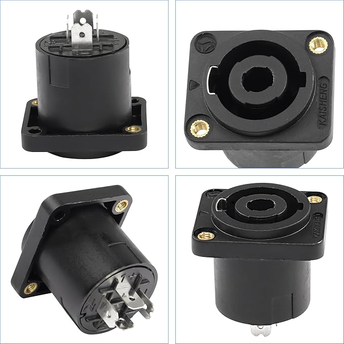 Conector Speakon Panel Montaje 4 Polos Hembra 8 Piezas miniatura 3
