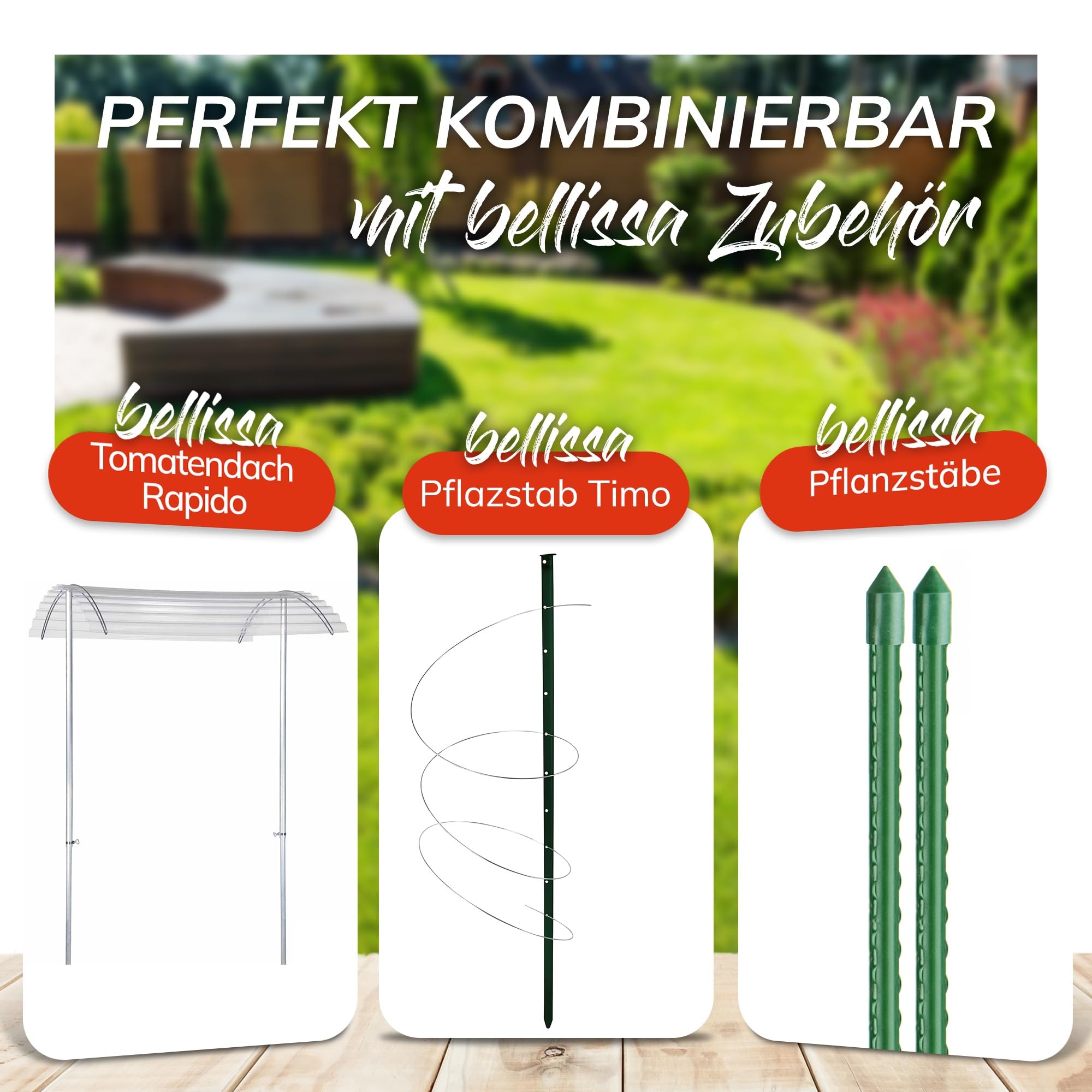 bellissa Bambusstäbe Rankhilfe Bambusstangen 50er-Set Bambusholz 180 cm | Pflanzenstütze für Rankpflanzen, widerstandsfähige Pflanzstäbe aus Holz für Garten & Balkon