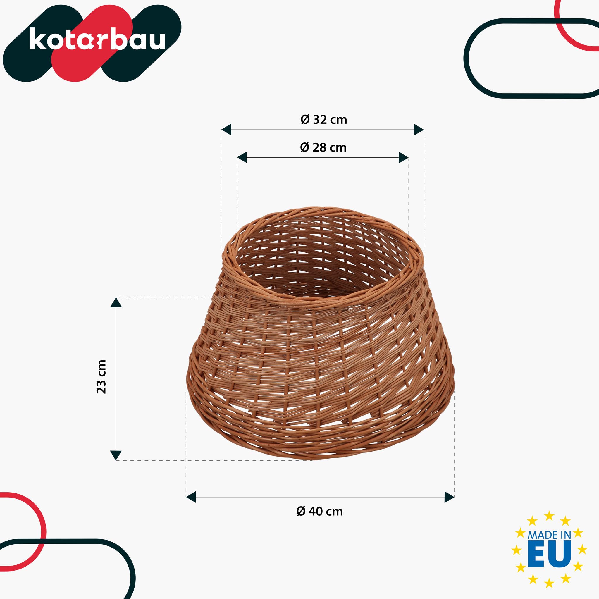 KOTARBAU® Weihnachtsbaum Rock aus Weide Ø 40 cm Weihnachtsbaumkorb Weihnachtsbaumständer Hülle Deko Tannenbaumständer Standfuß Naturfarbe Christbaumständer aus Rattan Natur