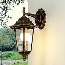 Licht-Erlebnisse Außenwandlampe Glas Aluminium in Kupfer Antik IP44 Haustür Terrasse B:17 cm E27 Rustikale Laterne nostalgische Außenleuchte Garten PARIS