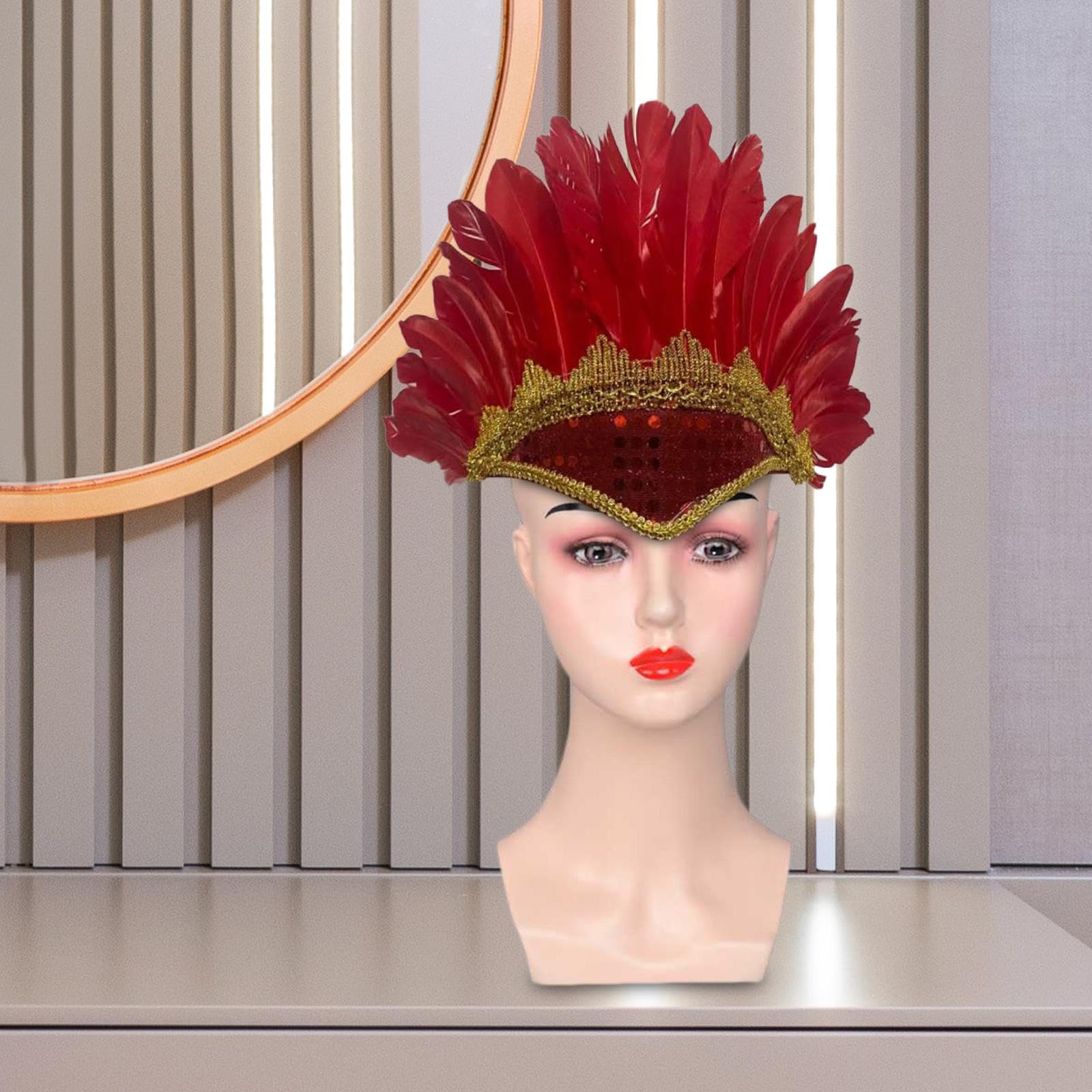 Copricapo Piume Indiano - Fascia Regolabile Per Costumi E Halloween - Foto 5