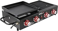 Vista 1 de Royal Gourmet GD4002T Combo de Parrilla y Plancha Tailgater de 4 Quemadores, Parrilla Portátil de Gas Propano de Superficie Plana con Salida