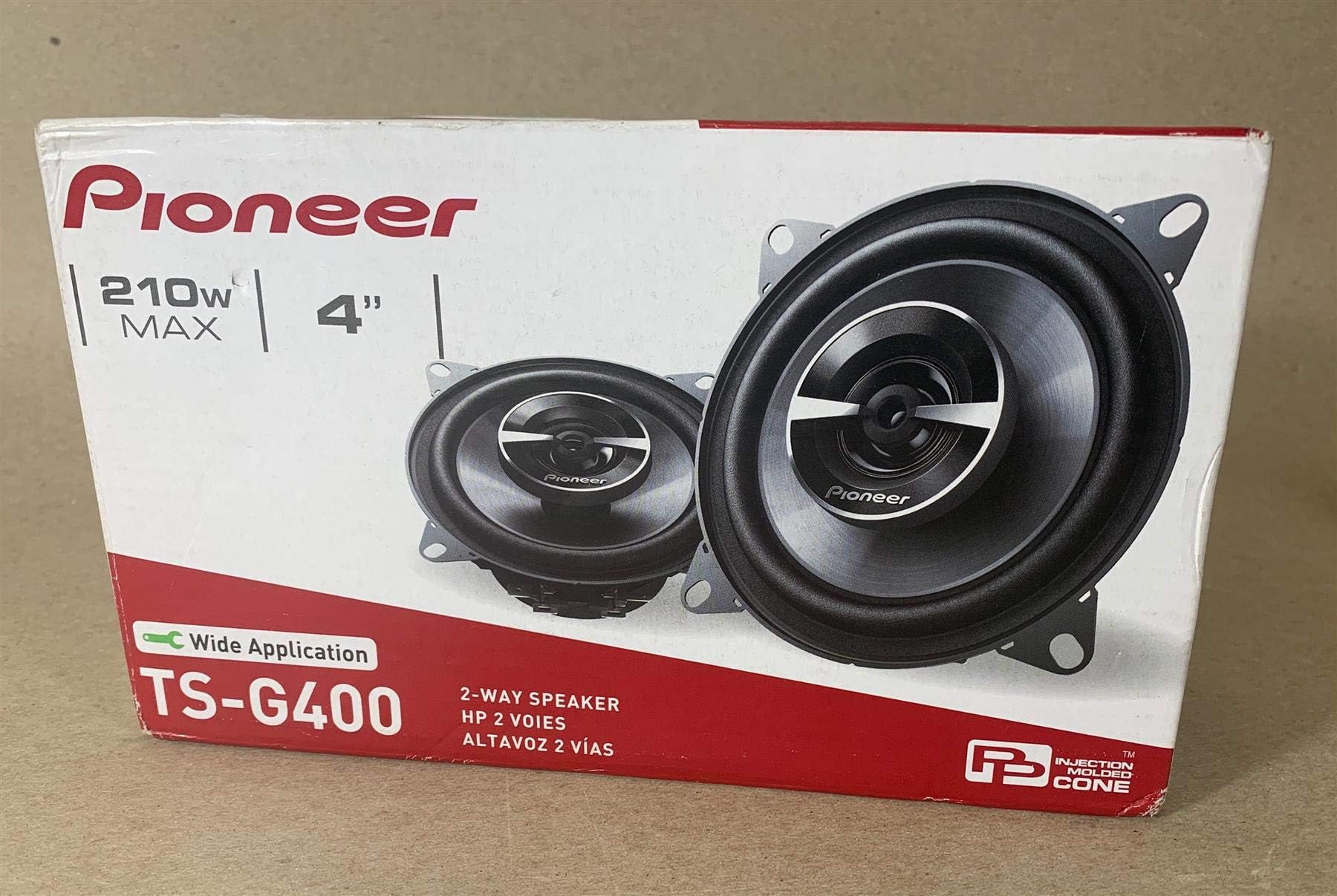 Pioneer TS-G400 G-Series 4" 2-Way Car Speakers with IMPP Composite Cones (Pair) - Dark Gray