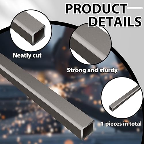 Miniatura 3 de Zonon Tubo cuadrado de acero laminado en caliente, 2 "x 2", grosor de pared de 14", tubo cuadrado de acero de 48 pulgadas de longitud para