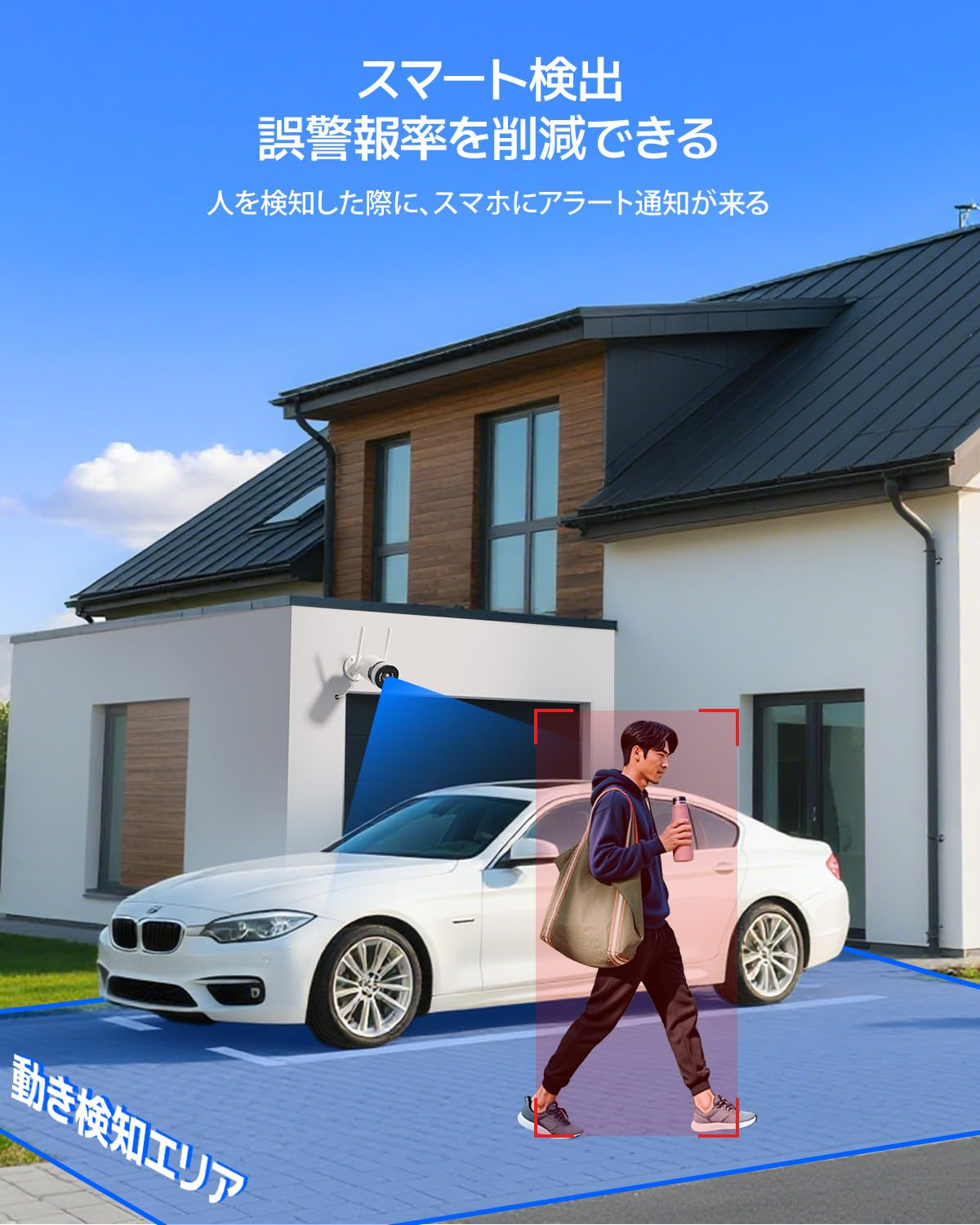 【800万画素対応・信号強化】防犯カメラ 屋外 2台 モニター付き ワイヤレス 800万画素対応・信号強化】防犯カメラ 屋外 2台 モニター付き