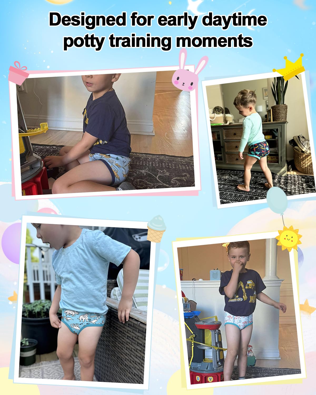MOEMOE BABY Bragas Aprendizaje Limpieza Niño,4 Paquetes