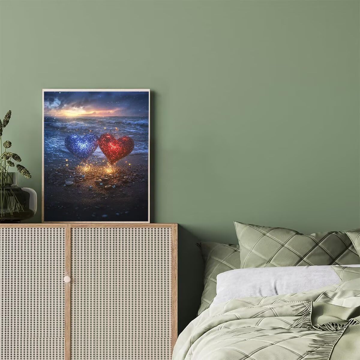 Dipingere con i Numeri Cuore, Paint by Numbers Adulti Oceano, Fai da te Creativi Adulti Quadri da Dipingere Numerati Kit per Decorazione Della Parete di Casa, Regalo 70x95 cm Senza Cornice 7R-R