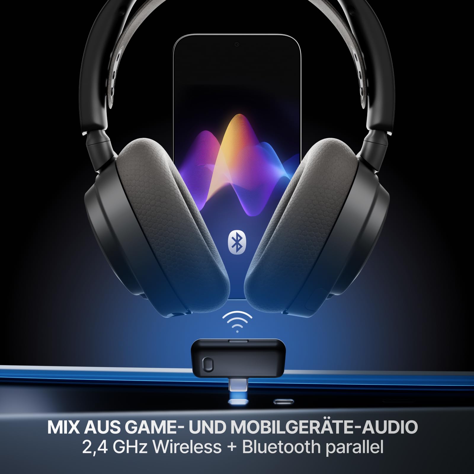 SteelSeries Arctis Nova 7P Wireless Gen 2 - PS5 Headset - Gaming Headset Wireless - App-Steuerung - Über 50 Std. Akku & Schnellladefunktion - 2,4 GHz + Bluetooth - Für PlayStation, PC & mehr - Schwarz