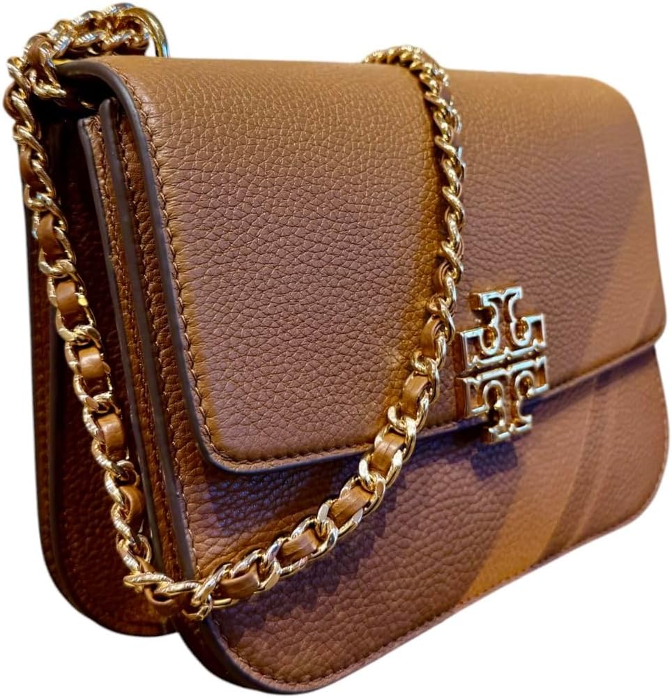 Tory Burch 140987 Britten Moose Brown With Gold Hardware Women's Small Adjustable Shoulder Bag - Image 3