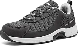 Tênis masculino ortopédico sem cadarço, suporte de arco para fascite plantar, sola de borracha antiderrapante, leve, respirável (EUA 5,5-13)