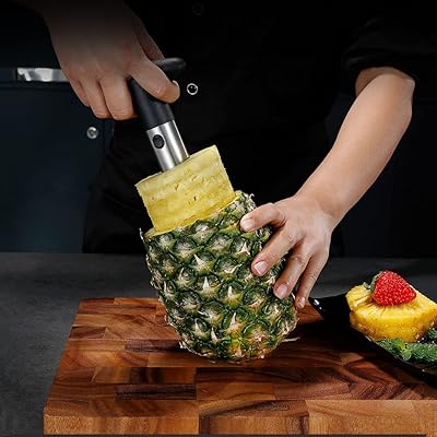 Pineapple Corer and Slicer Tool, LIURC Premium Stainless Steel Pineapple Corer Remover Peeler Slicer Reinforced Sharp Thic...